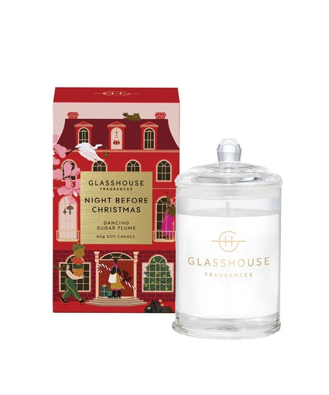 glasshouse candle in sugar plum fragrance