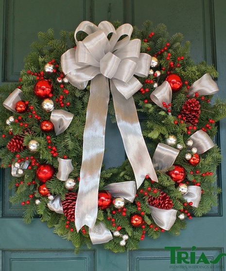 Wreath Red and Silver