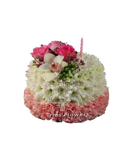 Best Wishes Flower Cake