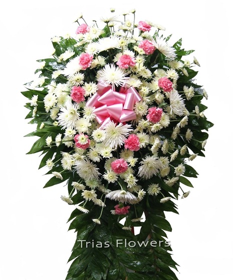 White & Pink Funeral Spray