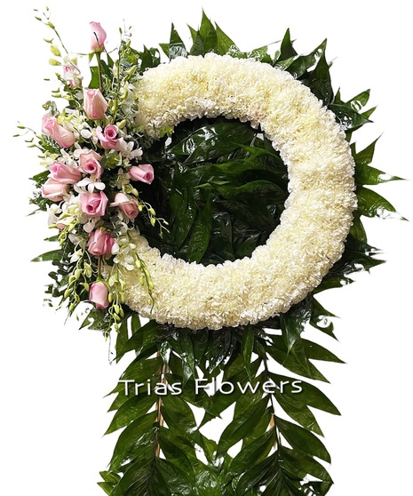 Sympathy Wreath in White