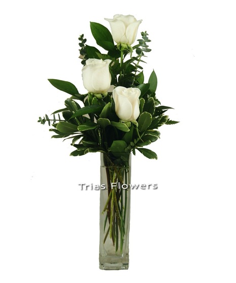 White and Green Fresh Floral Vase